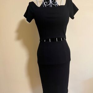 Bloom Black Midi Pencil Dress for Work
